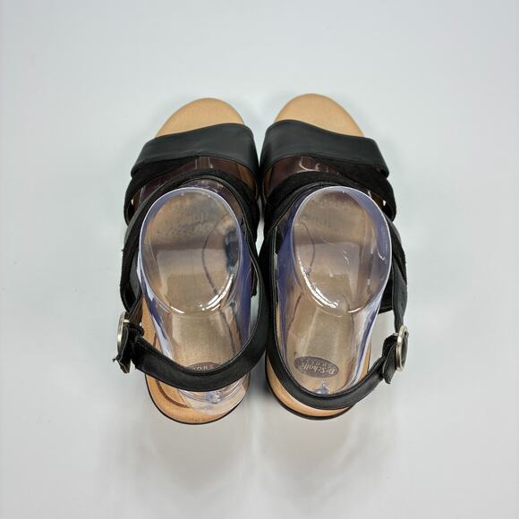 Dr. Scholl's Grace Black Wedge Sandals Comfort Ankle Strap Women's Size 9M - Picture 7 of 9